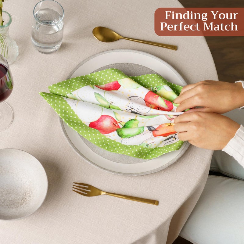 Maison d' Hermine Cloth Napkins Set of 4 100% Cotton for Thanksgiving Christmas Decorations Everyday Reusable Square Fall Napkins Cloth Washable Dinner Party (Fairy Christmas, 20"x20") - Image 5